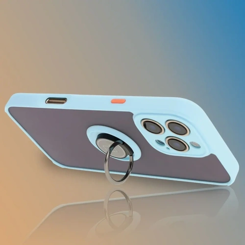 Kup Bizon Case Hybrid Gyűrű Apple iPhone 16 Pro Max füstös színű világoskék kerettel - BIZ7085 - {ean13} - Sklep Home Screen