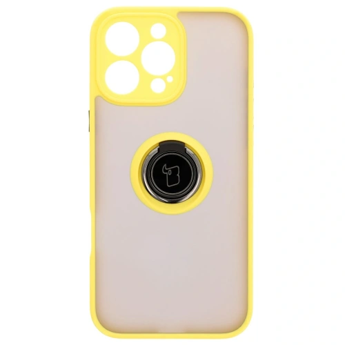 Kup Bizon Case Hybrid Ring Apple iPhone 16 Pro Max fumuriu cu un cadru galben - BIZ7086 - {ean13} - Sklep Home Screen
