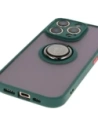 Buy Bizon Case Hybrid Ring Apple iPhone 16 Pro smoky with a dark green frame - BIZ7087 - {ean13} - Home Screen Store Europe