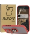 Bizon Case Hybrid Ring Apple iPhone 16 Pro fumuriu cu un cadru roșu