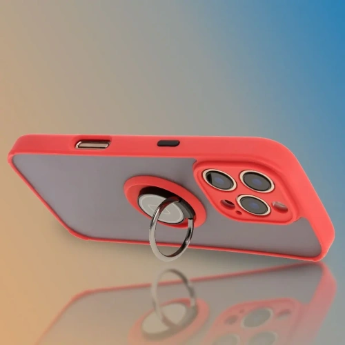 Buy Bizon Case Hybrid Ring Apple iPhone 16 Pro smoky with a red frame - BIZ7089 - {ean13} - Home Screen Store Europe