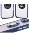 Buy Bizon Case Hybrid Ring Apple iPhone 16 Pro smoky with a navy blue frame - BIZ7090 - {ean13} - Home Screen Store Europe