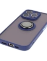 Buy Bizon Case Hybrid Ring Apple iPhone 16 Pro smoky with a navy blue frame - BIZ7090 - {ean13} - Home Screen Store Europe