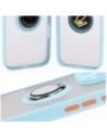 Kup Etui s úchopem na prst Bizon Case Hybrid Ring pro Apple iPhone 16 Pro kouřové s jasně modrým rámečkem - BIZ7091 - {ean13} - Sklep Home Screen