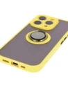 Buy Bizon Case Hybrid Ring Apple iPhone 16 Pro smoky with a yellow frame - BIZ7092 - {ean13} - Home Screen Store Europe