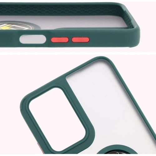 Kup Etui z uchwytem na palec Bizon Case Hybrid Ring do Motorola Moto G35 5G zakouřené s tmavě zeleným rámečkem - BIZ7093 - {ean13} - Sklep Home Screen