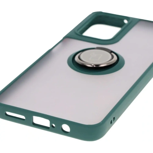 Kup Etui z uchwytem na palec Bizon Case Hybrid Ring do Motorola Moto G35 5G zakouřené s tmavě zeleným rámečkem - BIZ7093 - {ean13} - Sklep Home Screen