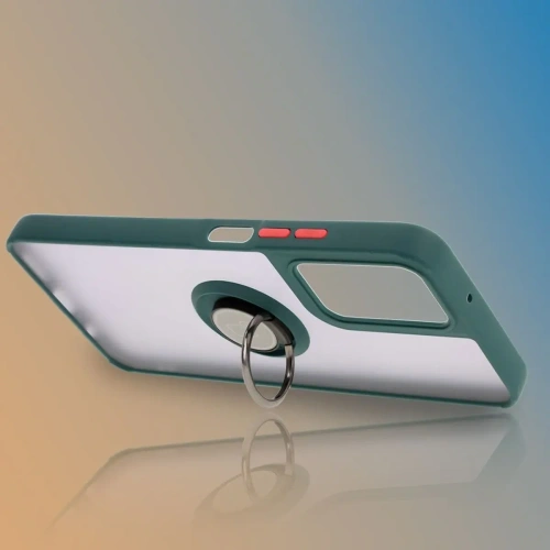 Kup Bizon Case Hybrid Ring Motorola Moto G35 5G rauchig mit einem dunkelgrünen Rahmen - BIZ7093 - {ean13} - Sklep Home Screen