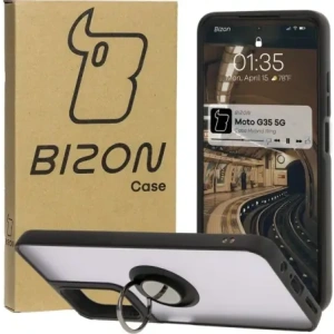 Kup Bizon Case Hybrid Ring Motorola Moto G35 5G fumuriu cu un cadru negru - BIZ7094 - {ean13} - Sklep Home Screen
