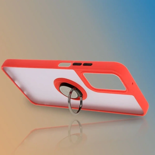 Kup Bizon Case Hybrid Gyűrű Motorola Moto G35 5G füstös piros kerettel - BIZ7095 - {ean13} - Sklep Home Screen