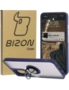 Bizon Case Hybrid Ring Motorola Moto G35 5G smoky with a navy blue frame