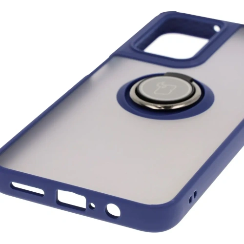 Kup Bizon Case Hybrid Ring Motorola Moto G35 5G fumuriu cu un cadru albastru închis - BIZ7096 - {ean13} - Sklep Home Screen