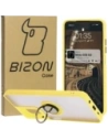 Culoare hibridă Bizon Ring Motorola Moto G35 5G fumurie cu un cadru galben