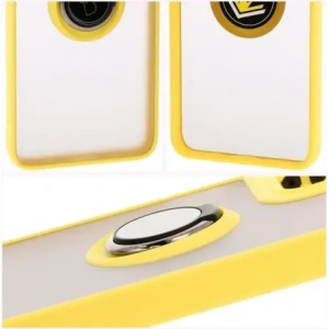 Kup Etui z uchwytem na palec Bizon Case Hybrid Ring do Motorola Moto G35 5G przydymione z żółtą ramką - BIZ7098 - {ean13} - Sklep Home Screen
