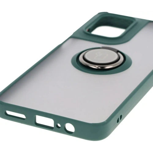 Kup Etui z uchwytem na palec Bizon Case Hybrid Ring do Motorola Moto G55 5G przydymione z ciemnozieloną ramką - BIZ7099 - {ean13} - Sklep Home Screen