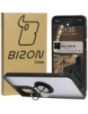 Bizon Case Hybrid Ring Motorola Moto G55 5G fumuriu cu un cadru negru