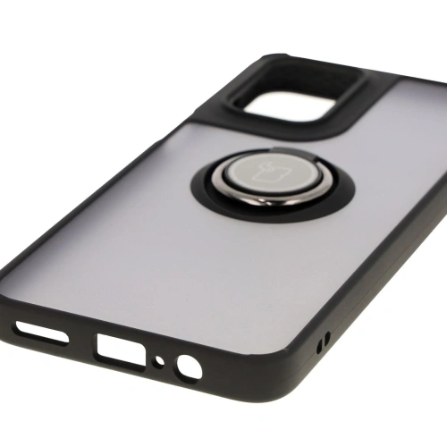 Kup Etui s úchytem na prst Bizon Case Hybrid Ring pro Motorola Moto G55 5G kouřové s černým rámem - BIZ7100 - {ean13} - Sklep Home Screen