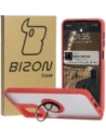 Bizon Case Hybrid Ring Motorola Moto G55 5G füstös piros kerettel