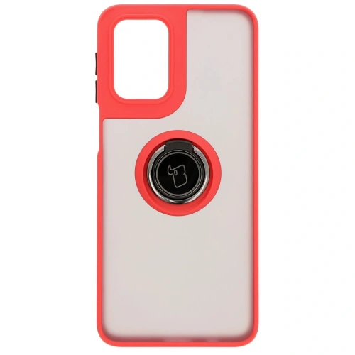 Kup Etui z uchwytem na palec Bizon Case Hybrid Ring do Motorola Moto G55 5G przydymione z czerwoną ramką - BIZ7101 - {ean13} - Sklep Home Screen