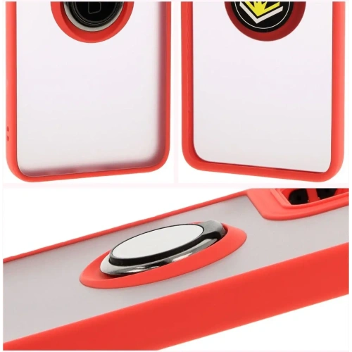 Buy Bizon Case Hybrid Ring Motorola Moto G55 5G smoky with a red frame - BIZ7101 - {ean13} - Home Screen Store Europe