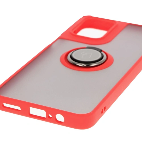 Buy Bizon Case Hybrid Ring Motorola Moto G55 5G smoky with a red frame - BIZ7101 - {ean13} - Home Screen Store Europe
