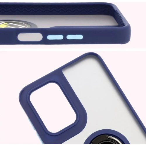 Kup Bizon Case Hybrid Ring Motorola Moto G55 5G fumuriu cu un cadru bleu marin - BIZ7102 - {ean13} - Sklep Home Screen