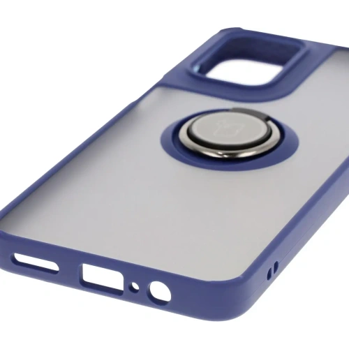 Kup Etui s úchytem na prst Bizon Case Hybrid Ring pro Motorola Moto G55 5G kouřové s modrým rámečkem - BIZ7102 - {ean13} - Sklep Home Screen