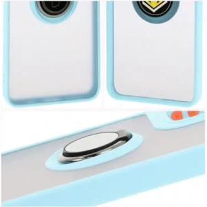Kup Etui z uchwytem na palec Bizon Case Hybrid Ring do Motorola Moto G55 5G przydymione z jasnoniebieską ramką - BIZ7103 - {ean13} - Sklep Home Screen