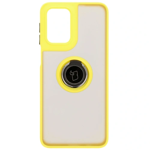 Buy Bizon Case Hybrid Ring Motorola Moto G55 5G smoky with a yellow frame - BIZ7104 - {ean13} - Home Screen Store Europe