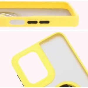Kup Etui z uchwytem na palec Bizon Case Hybrid Ring do Motorola Moto G55 5G przydymione z żółtą ramką - BIZ7104 - {ean13} - Sklep Home Screen