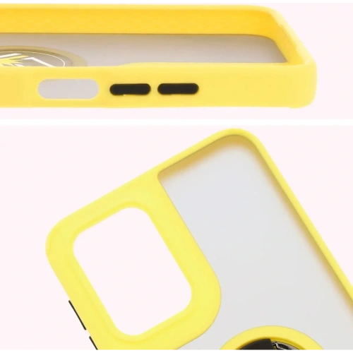Buy Bizon Case Hybrid Ring Motorola Moto G55 5G smoky with a yellow frame - BIZ7104 - {ean13} - Home Screen Store Europe