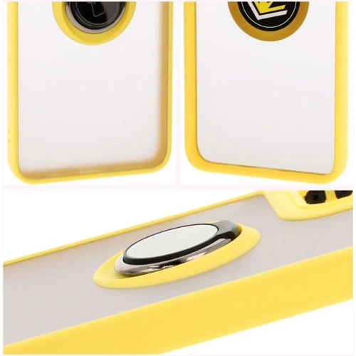 Buy Bizon Case Hybrid Ring Motorola Moto G55 5G smoky with a yellow frame - BIZ7104 - {ean13} - Home Screen Store Europe