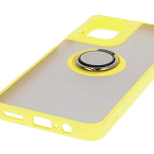 Buy Bizon Case Hybrid Ring Motorola Moto G55 5G smoky with a yellow frame - BIZ7104 - {ean13} - Home Screen Store Europe