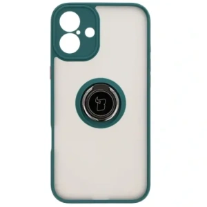 Kup Bizon Case Hybrid Ring Apple iPhone 16 Plus fumuriu cu un cadru verde închis - BIZ7105 - {ean13} - Sklep Home Screen