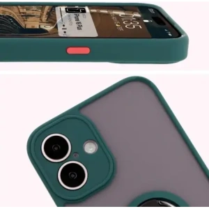 Kup Bizon Case Hybrid Ring Apple iPhone 16 Plus fumuriu cu un cadru verde închis - BIZ7105 - {ean13} - Sklep Home Screen