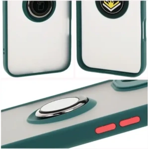 Kup Bizon Case Hybrid Ring Apple iPhone 16 Plus fumuriu cu un cadru verde închis - BIZ7105 - {ean13} - Sklep Home Screen