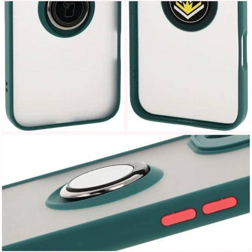 Buy Bizon Case Hybrid Ring Apple iPhone 16 Plus smoky with a dark green frame - BIZ7105 - {ean13} - Home Screen Store Europe