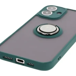 Kup Bizon Case Hybrid Ring Apple iPhone 16 Plus fumuriu cu un cadru verde închis - BIZ7105 - {ean13} - Sklep Home Screen