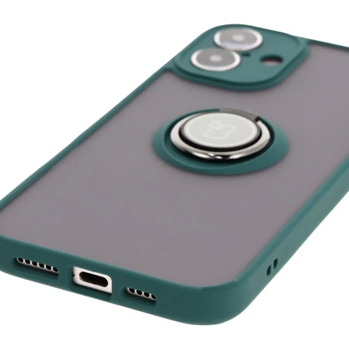 Kup Etui z uchwytem na palec Bizon Case Hybrid Ring do Apple iPhone 16 Plus kouřové s tmavě zeleným rámečkem - BIZ7105 - {ean13} - Sklep Home Screen