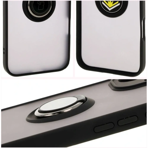 Kup Etui z uchwytem na palec Bizon Case Hybrid Ring do Apple iPhone 16 Plus przydymione z czarną ramką - BIZ7106 - {ean13} - Sklep Home Screen