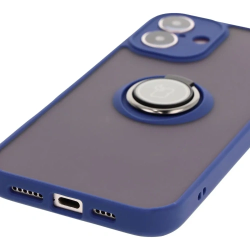 Kup Etui s úchytem na prst Bizon Case Hybrid Ring do Apple iPhone 16 Plus kouřové s modrým rámem - BIZ7108 - {ean13} - Sklep Home Screen