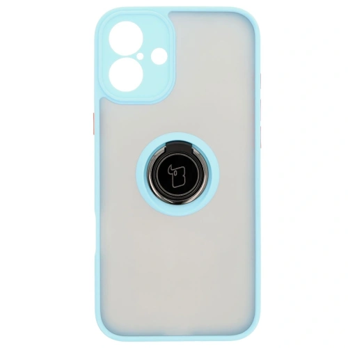 Kup Bizon Case Hybrid Ring Apple iPhone 16 Plus fumuriu cu un cadru de culoare albastru deschis - BIZ7109 - {ean13} - Sklep Home Screen