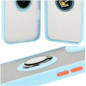 Kup Bizon Case Hybrid Ring Apple iPhone 16 Plus fumuriu cu un cadru de culoare albastru deschis - BIZ7109 - {ean13} - Sklep Home Screen