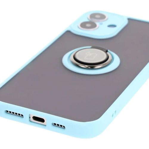 Kup Bizon Case Hybrid Ring Apple iPhone 16 Plus fumuriu cu un cadru de culoare albastru deschis - BIZ7109 - {ean13} - Sklep Home Screen