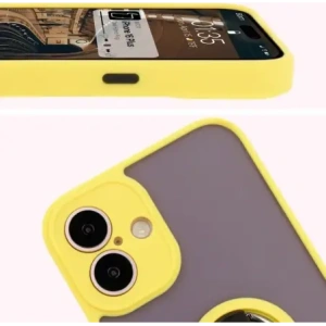 Kup Bizon Case Hybrid Ring Apple iPhone 16 Plus fumuriu cu un cadru galben - BIZ7110 - {ean13} - Sklep Home Screen