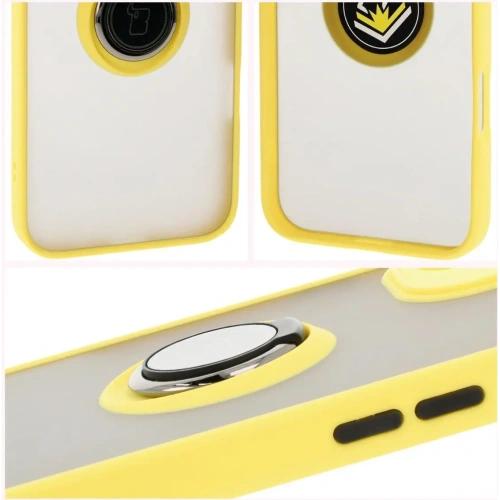 Kup Bizon Case Hybrid Ring Apple iPhone 16 Plus fumuriu cu un cadru galben - BIZ7110 - {ean13} - Sklep Home Screen