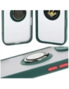 Kup Etui z uchwytem na palec Bizon Case Hybrid Ring do Apple iPhone 16 przydymione z ciemnozieloną ramką - BIZ7111 - {ean13} - Sklep Home Screen