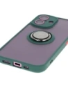 Kup Etui z uchwytem na palec Bizon Case Hybrid Ring do Apple iPhone 16 przydymione z ciemnozieloną ramką - BIZ7111 - {ean13} - Sklep Home Screen