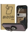 Etui z uchwytem na palec Bizon Case Hybrid Ring do Apple iPhone 16 przydymione z czarną ramką