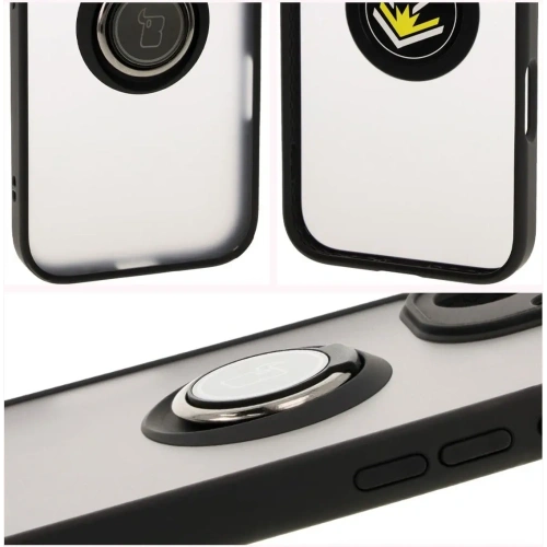 Kup Bizon Case Hybrid Ring Apple iPhone 16 fumuriu cu un cadru negru - BIZ7112 - {ean13} - Sklep Home Screen